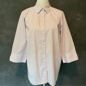 Lands’ End Button Front 3/4 Sleeve Shirt